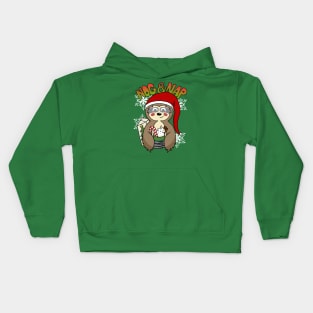 Sloth Eggnog and Nap Time! Kids Hoodie